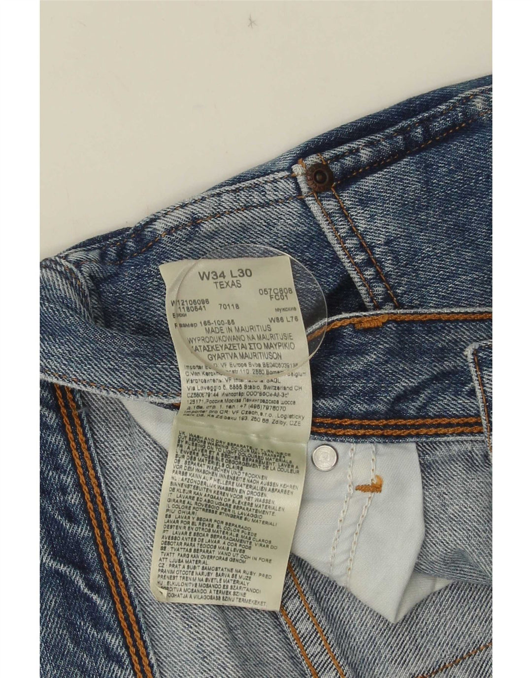 Blugi drepte pentru bărbați Wrangler Texas W34 L30 bumbac albastru