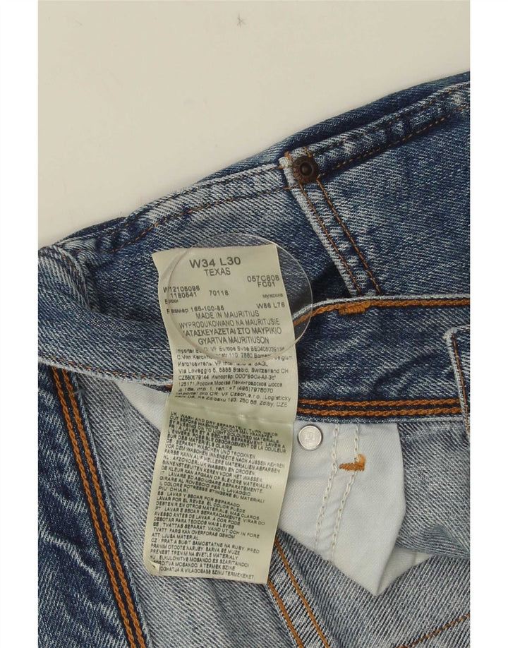 Blugi drepte pentru bărbați Wrangler Texas W34 L30 bumbac albastru