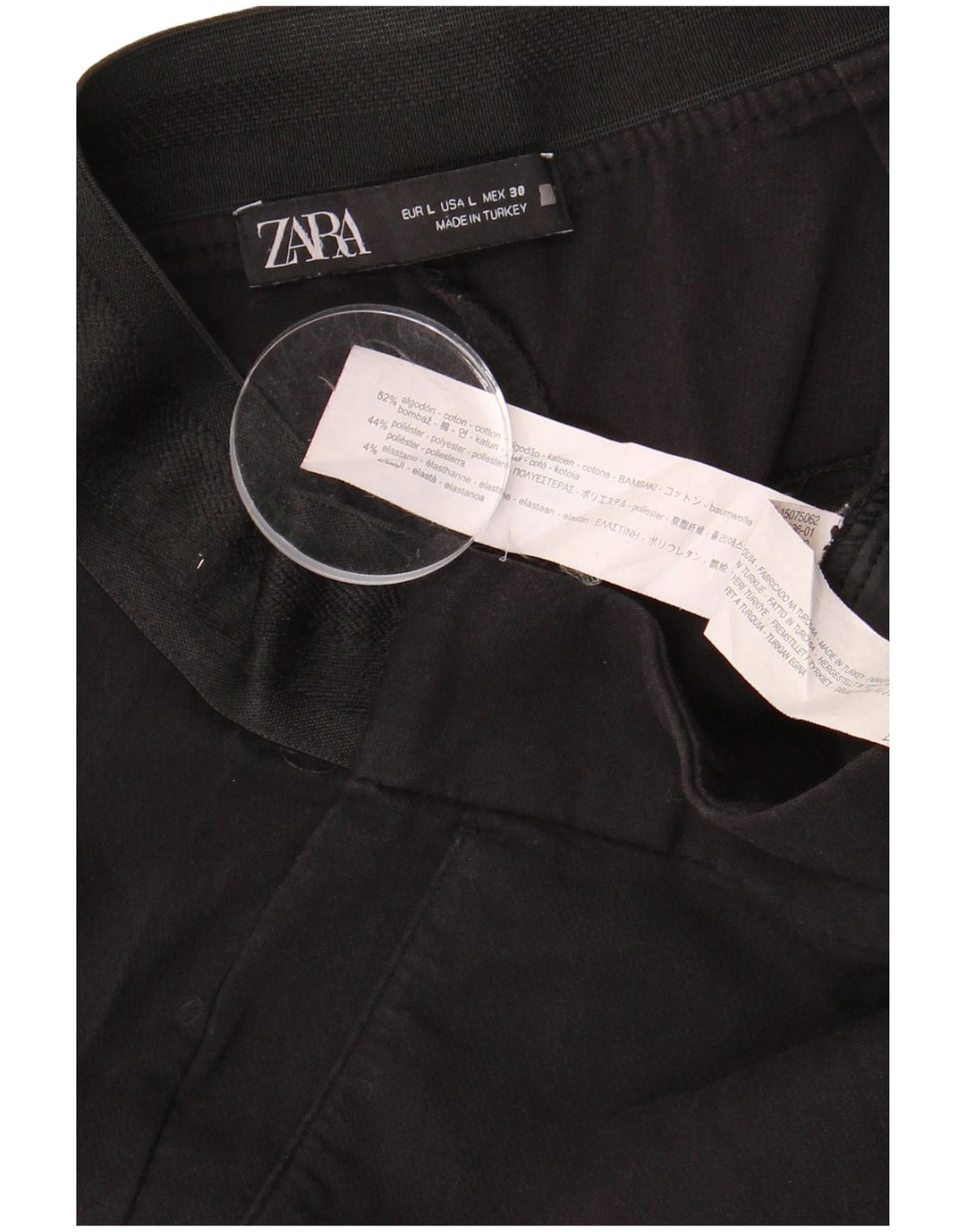 Pantaloni chino slim pentru femei Zara L32 L27 bumbac negru