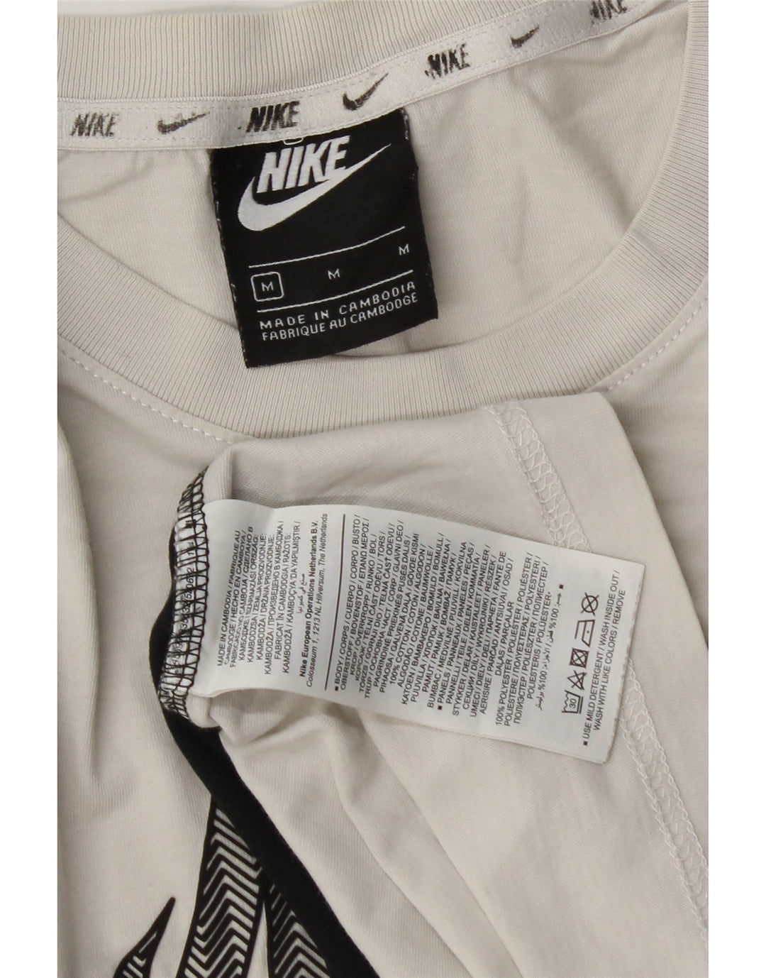 Tricou grafic Nike pentru bărbați Top mediu alb din bumbac color bloc