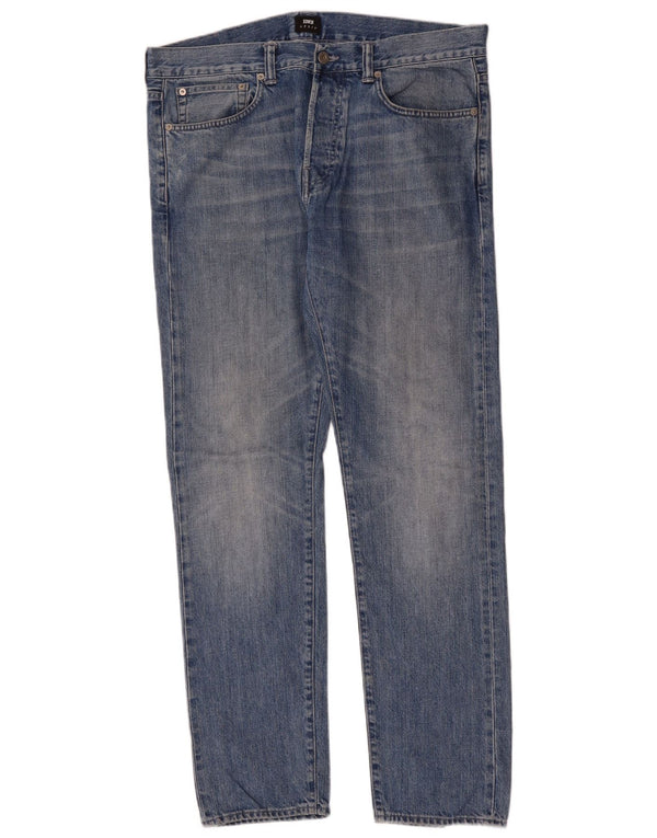 EDWIN Mens Slim Tapered Jeans W34 L32 Blue Cotton