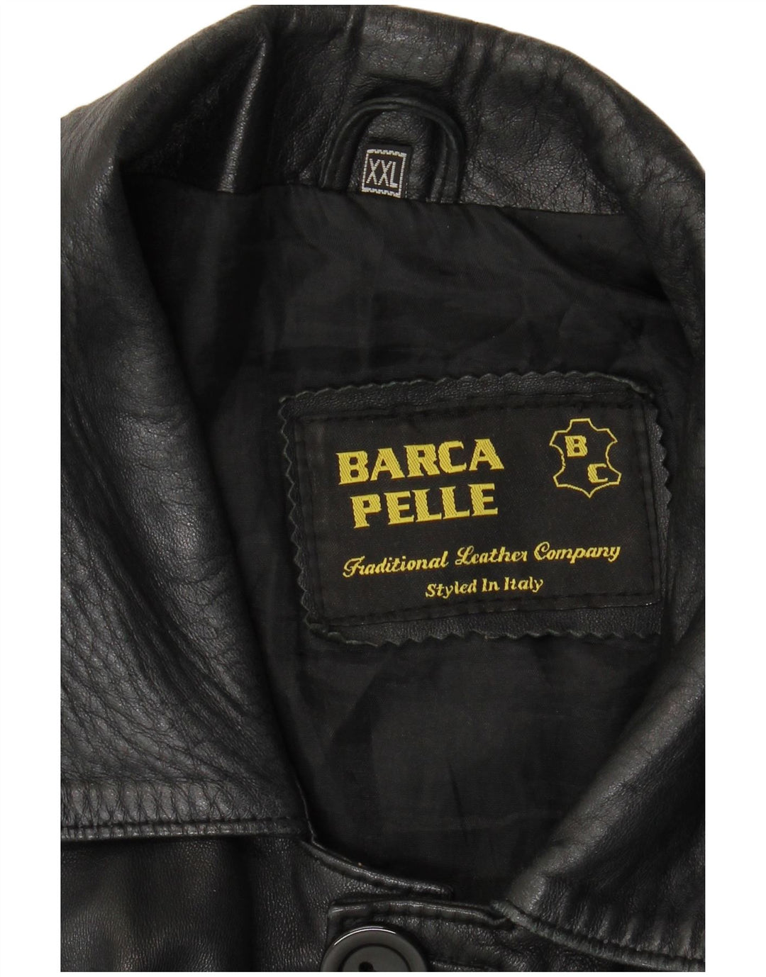 Jachetă de piele pentru bărbați VINTAGE UK 44 2XL din piele neagră