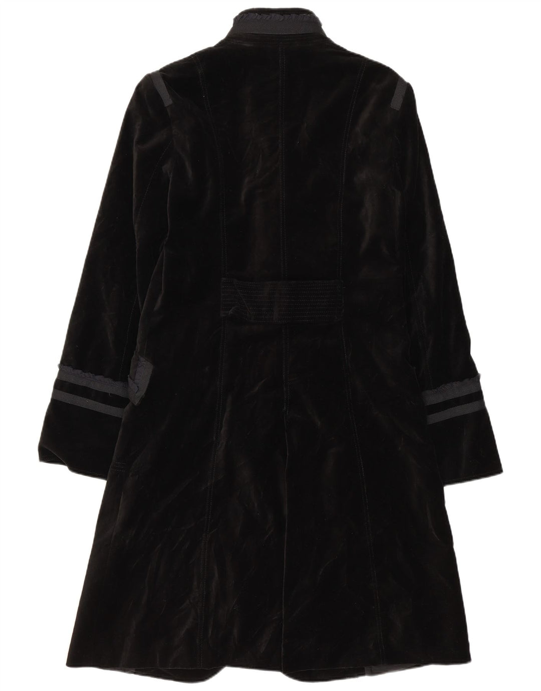 Pardesiu vintage pentru femei din velur UK 10 mic negru