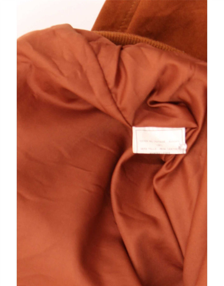 Bomber vintage pentru bărbați din piele intoarsa IT 56 3XL din piele maro