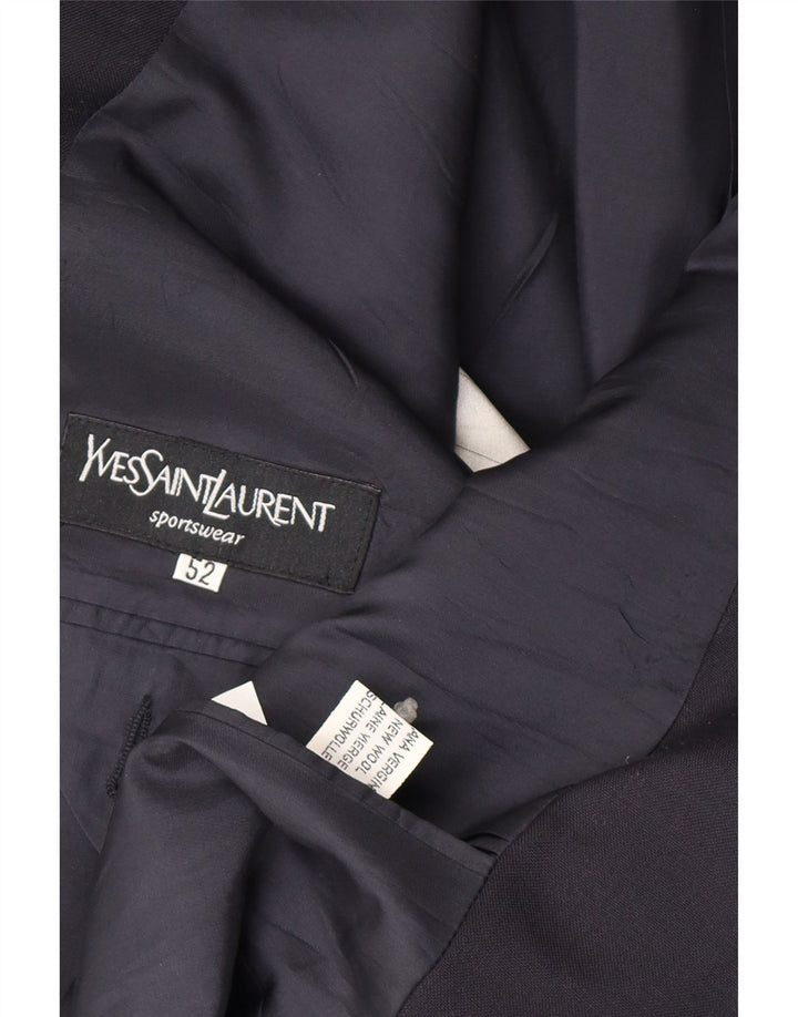 Jachetă Yves Saint Laurent pentru bărbați, cu 2 nasturi, IT 52 XL, lână nouă, albastru bleumarin