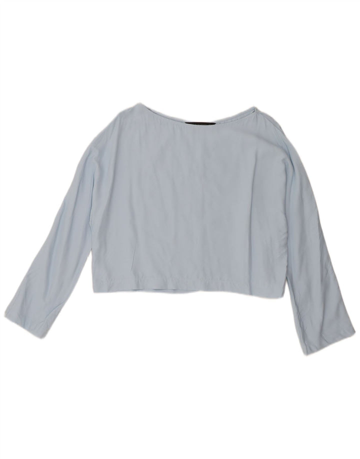 Bluză Crop Top Femei Zara UK 14 Mare Albastru Viscoză