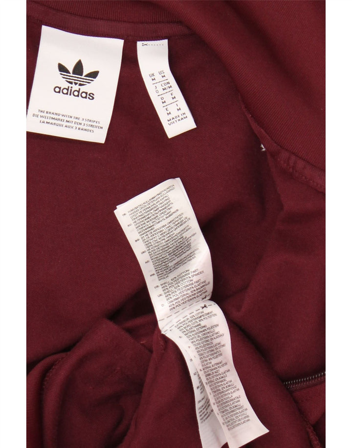 Jachetă de trening pentru bărbați Adidas, bumbac mediu burgundy