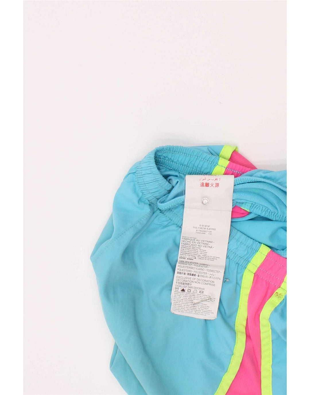 Pantaloni scurți sport Nike pentru fete 5-6 ani, albastru mediu, poliester color bloc