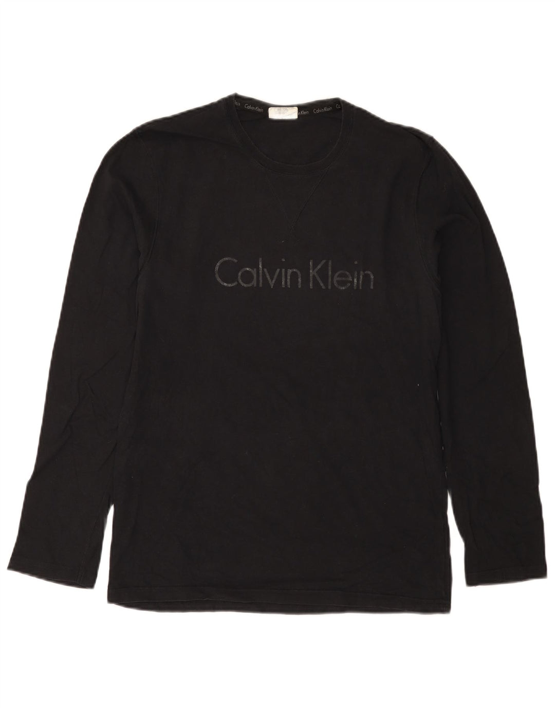 Top grafic Calvin Klein pentru bărbați cu mânecă lungă, negru