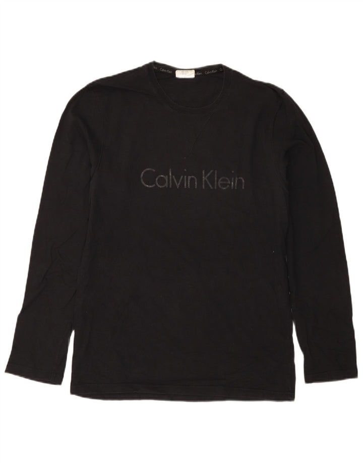 Top grafic Calvin Klein pentru bărbați cu mânecă lungă, negru