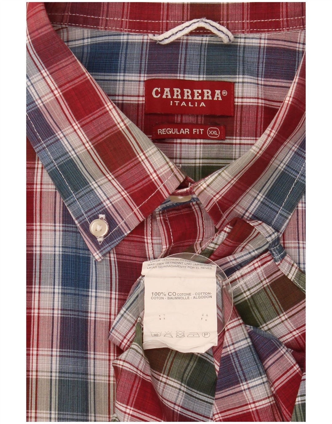 Cămașă pentru bărbați Carrera cu mânecă scurtă, cu ajustare normală, 2XL, bumbac cu carouri multicolore