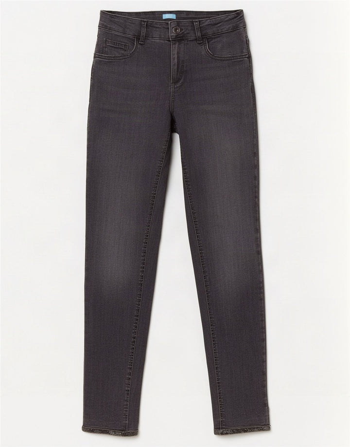 Blugi slim pentru femei Liu Jo W30 L28 bumbac gri