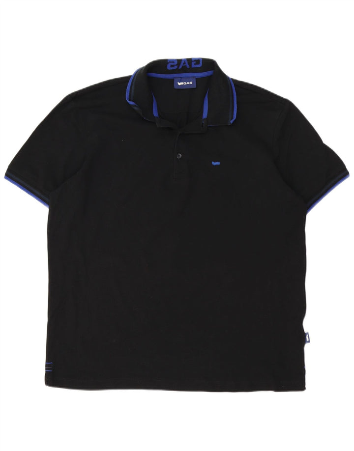 Cămașă polo pentru bărbați Gas 3XL bumbac negru