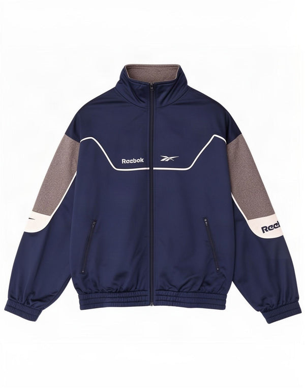 Jachetă de top pentru trening grafic Reebok pentru bărbați, albastru mic, color block