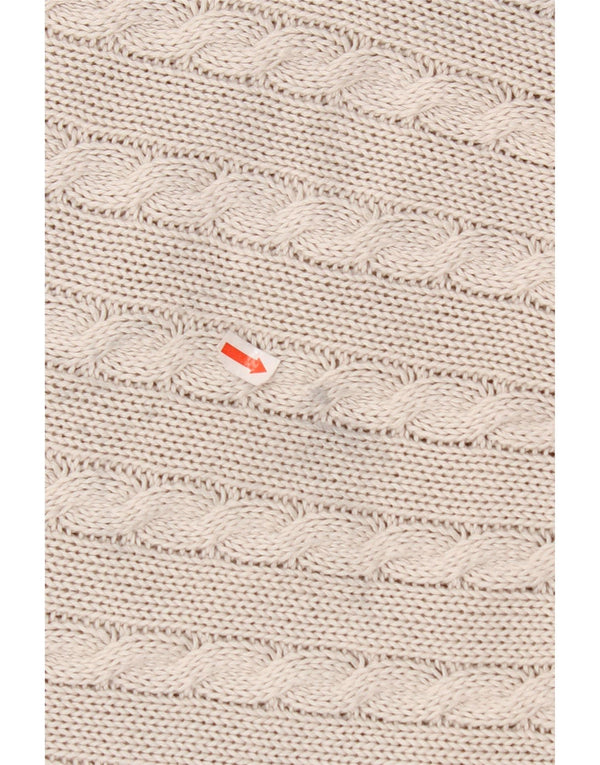 Pulover VINTAGE pentru femei cu decolteu rotund, UK 14, bumbac Fair Isle, gri mediu