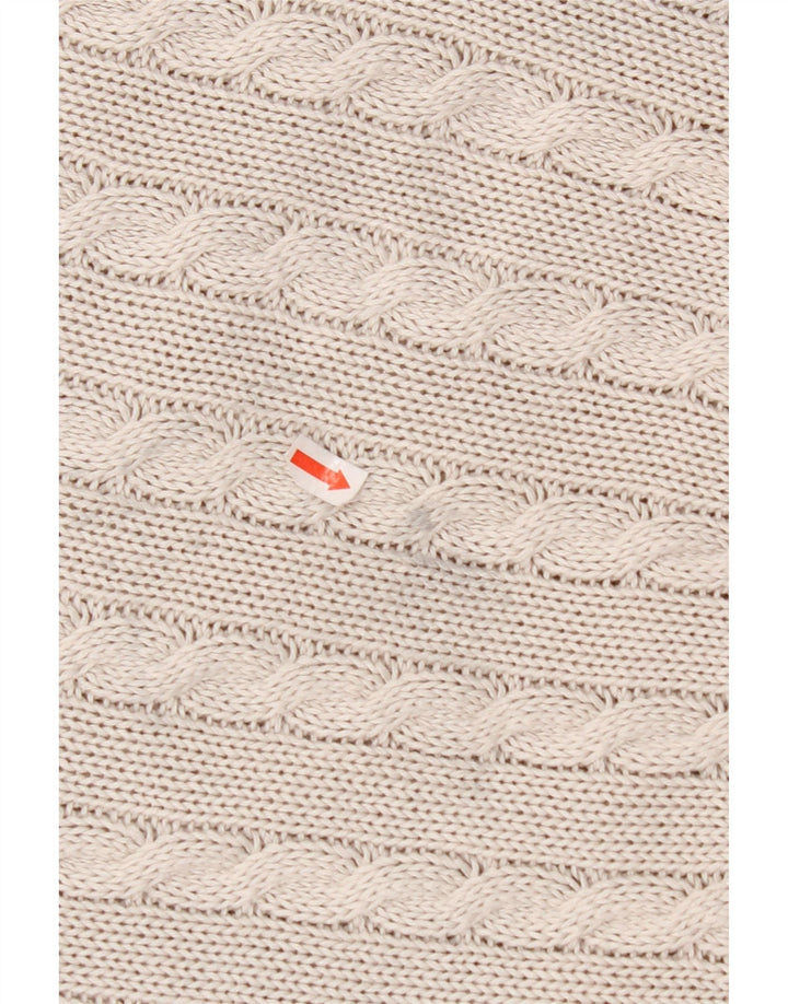 Pulover VINTAGE pentru femei cu decolteu rotund, UK 14, bumbac Fair Isle, gri mediu