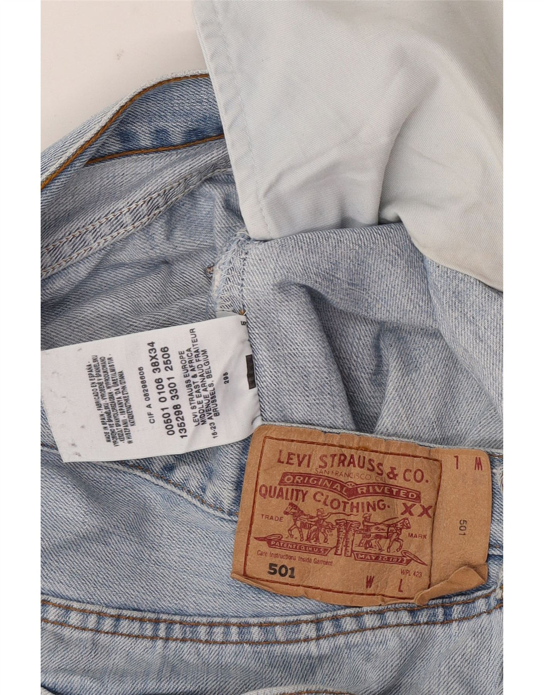 Blugi drepti pentru bărbați Levi's 501 W38 L34 Bumbac albastru