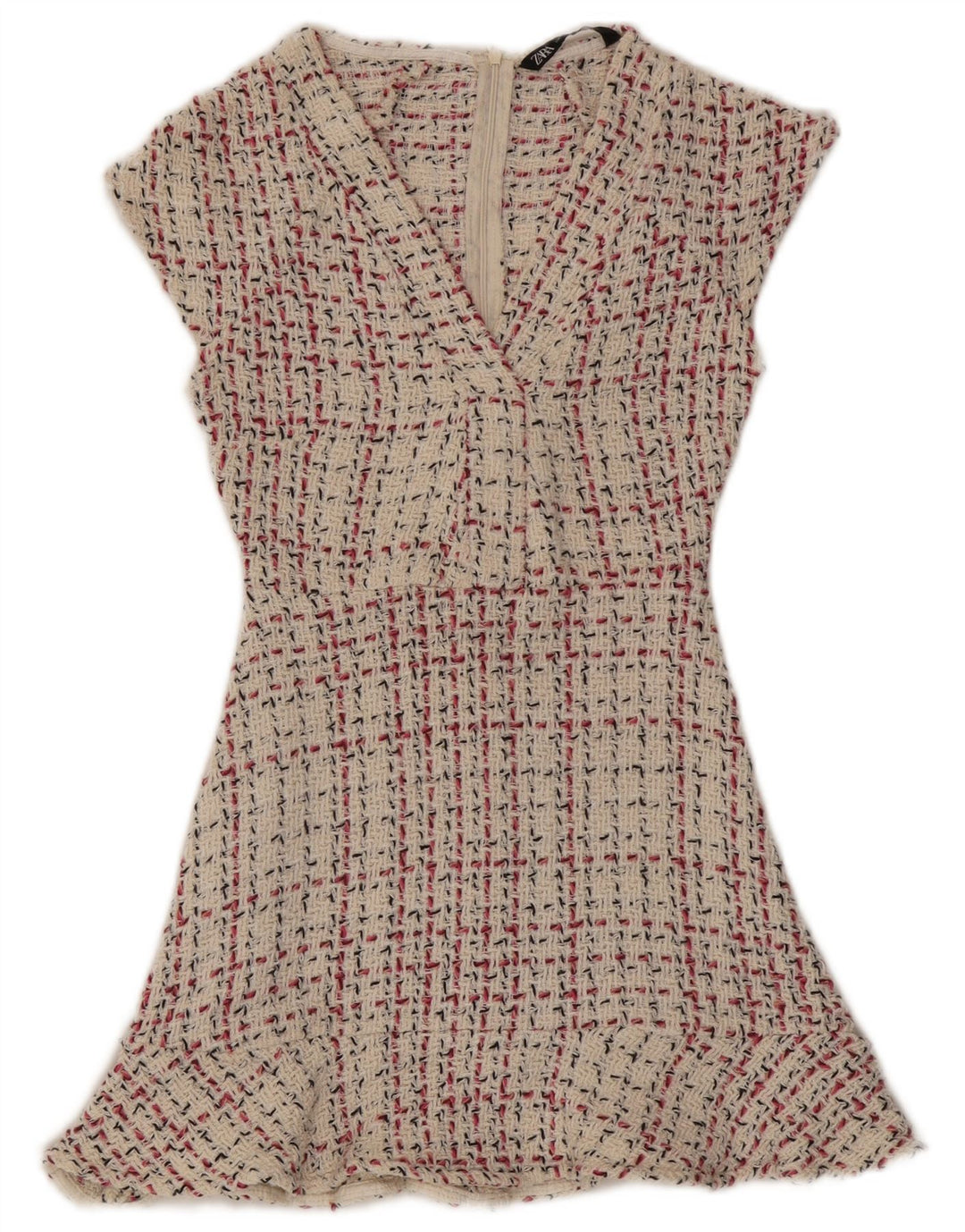 Rochie A-Line pentru Damă Zara UK 8 Mic Bej Check
