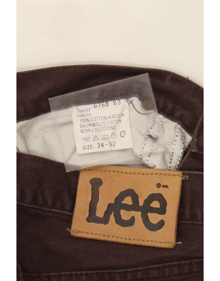 Lee Kansas Straight Jeans W34 L32 maro bumbac