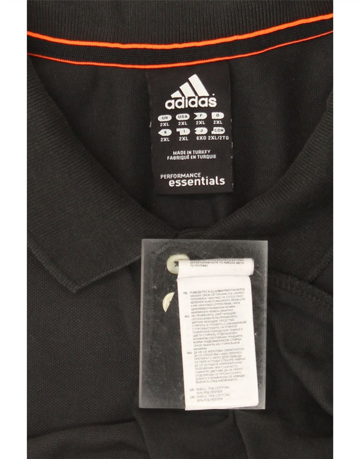 Tricou polo ADIDAS Climalite 2XL bumbac negru