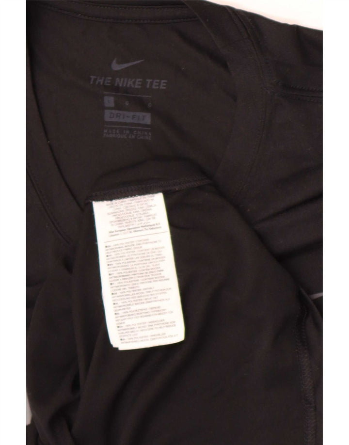 Tricou grafic Nike Dri Fit pentru bărbați Top mare din poliester negru