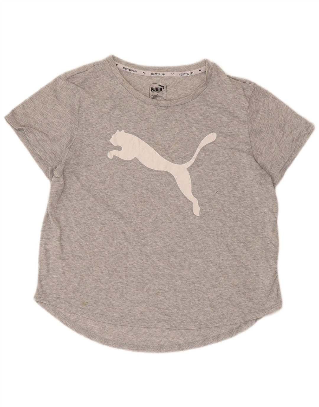Tricou cu grafic Puma pentru femei Top UK 14, mare, gri poliester cu pături