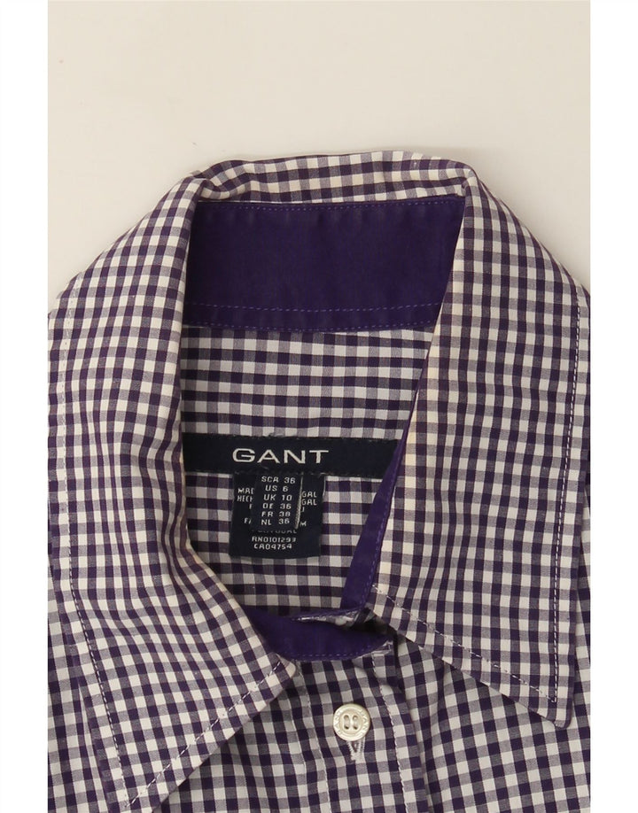 Cămașă pentru femei Gant UK 10 mic violet din bumbac
