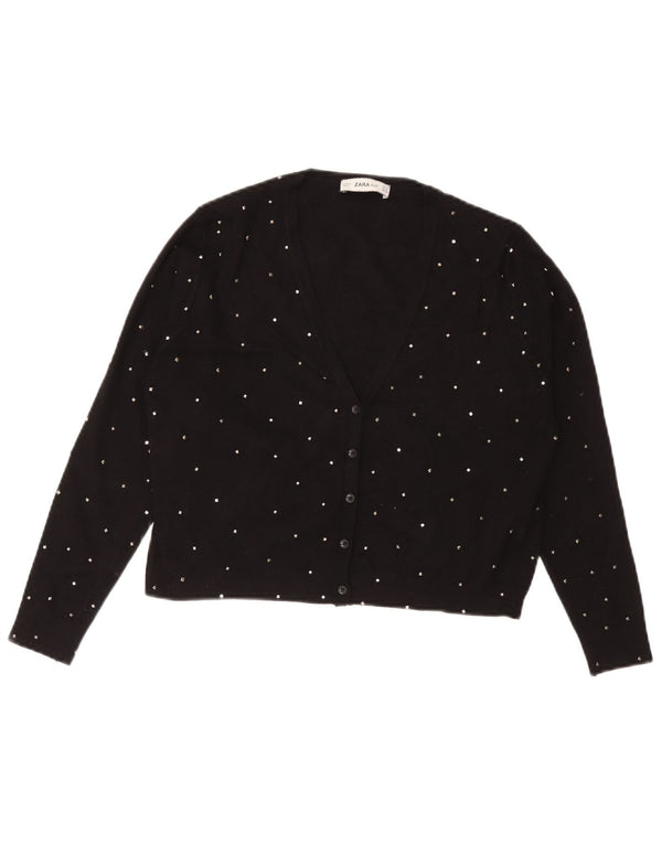 Pulover Bolero pentru femei Zara UK 12 Medium Black Spotted Viscose