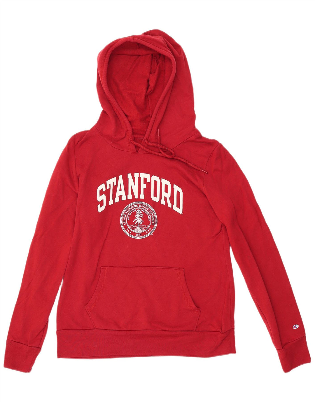 Pulover pentru damă CHAMPION Stanford Graphic Hoodie UK 12 Bumbac roșu mediu