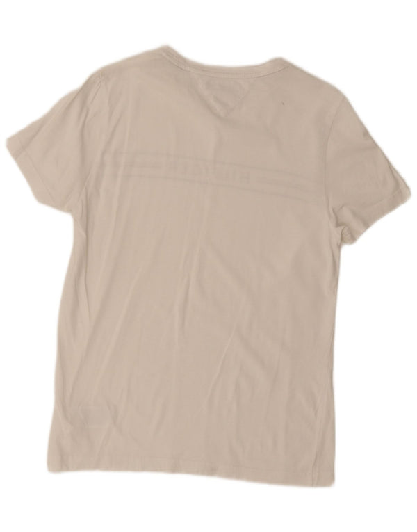 Tricou grafic Tommy Hilfiger pentru bărbați Top mediu din bumbac alb