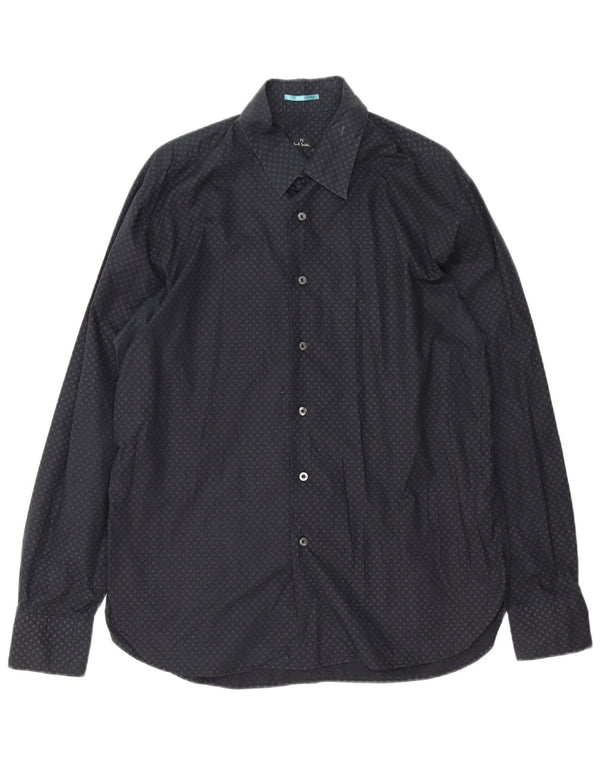 Paul Smith Mens Classic Fit Shirt XL Black Spotted Cotton