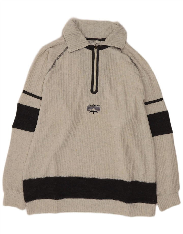 Pulover pentru bărbați Lotto, cu gât polo, din bumbac mare, color bloc, gri