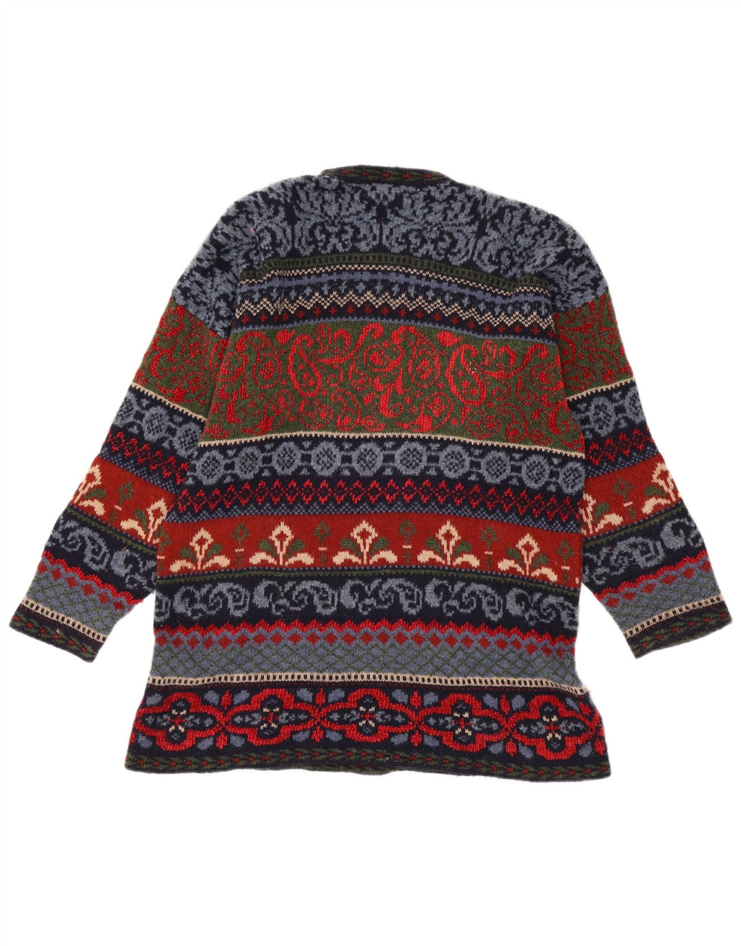Pulover vintage pentru bărbați cu gât roșu IT 44 Medium Multicolor Fair Isle