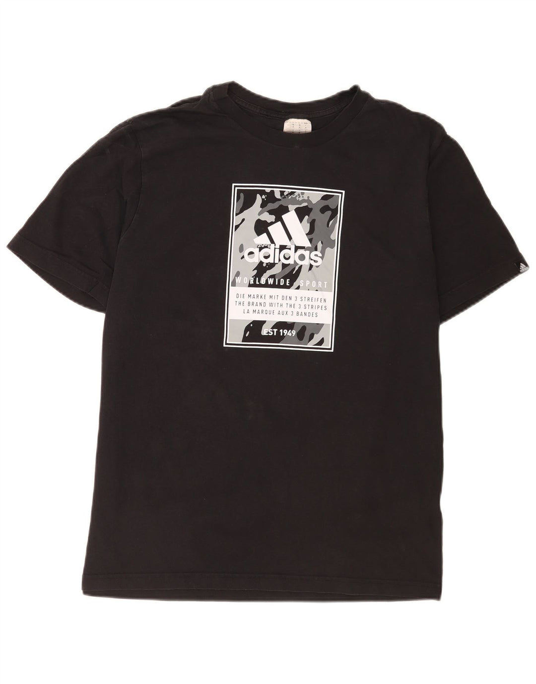 Tricou grafic Adidas pentru bărbați Top mediu negru bumbac