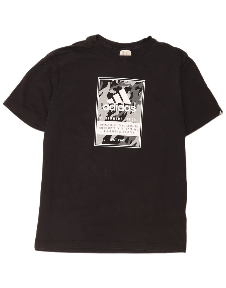 Tricou grafic Adidas pentru bărbați Top mediu negru bumbac