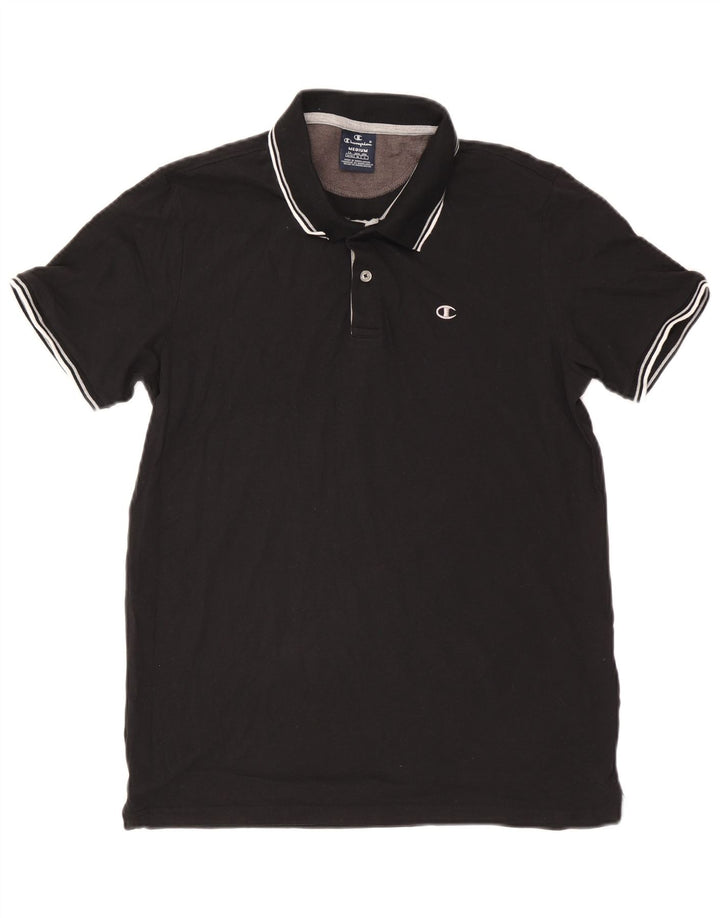 Tricou polo Champion pentru bărbați, bumbac mediu negru