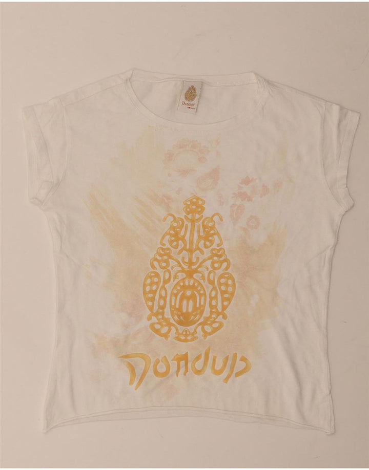 Tricou cu grafic Crop Dondup pentru femei Top UK 12 Medium White