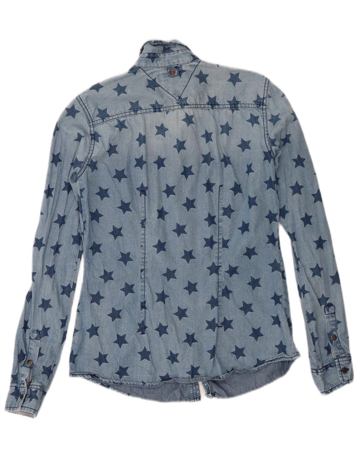 Cămașă din denim pentru femei cu model abstract Tommy Hilfiger UK 6 XS Albastru