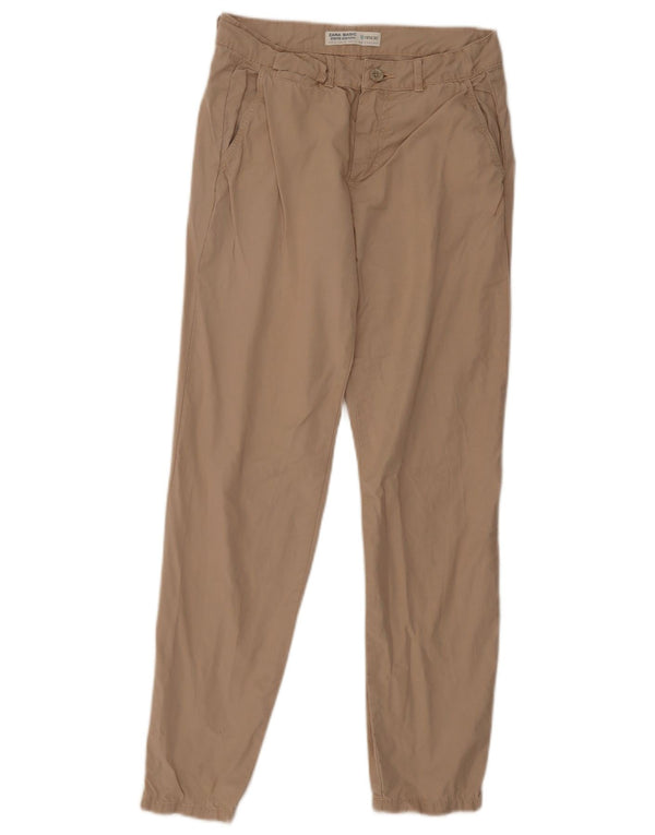 Pantaloni chino slim pentru femei Zara EU 34 2XS L24 L28 Bej Tencel