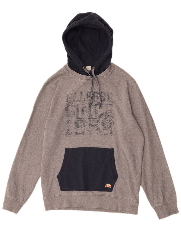 Pulover cu glugă cu grafic pentru bărbați Ellesse, mare, gri, bumbac color bloc