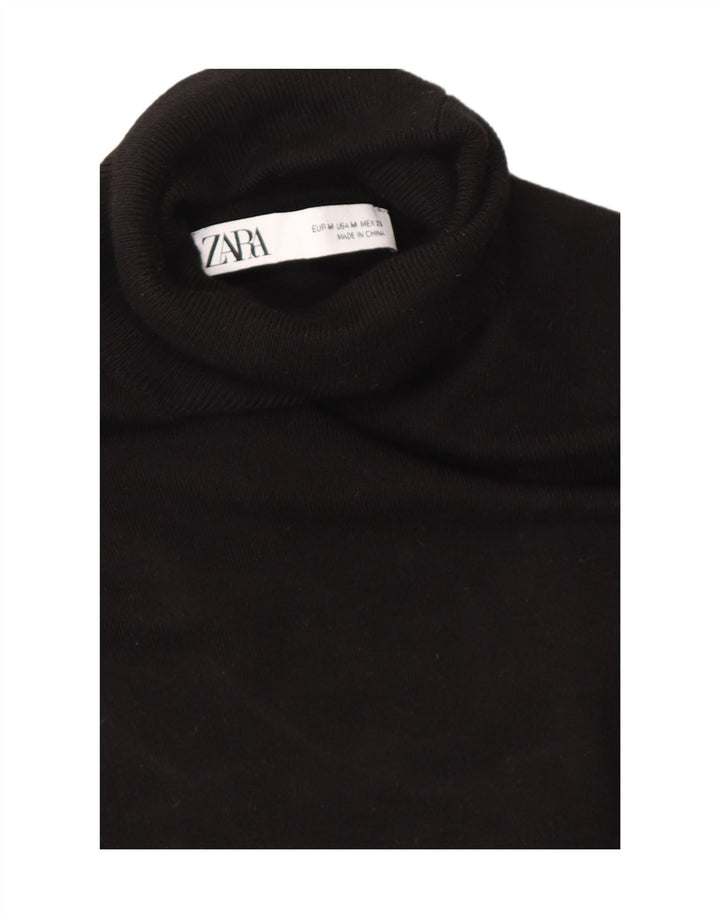 Pulover pentru femei cu gât rulat Zara UK 12 Medium Negru