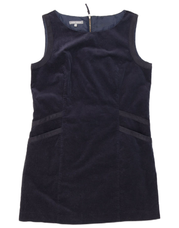 LAURA ASHLEY Womens Corduroy Sheath Dress UK 16 Large  Navy Blue