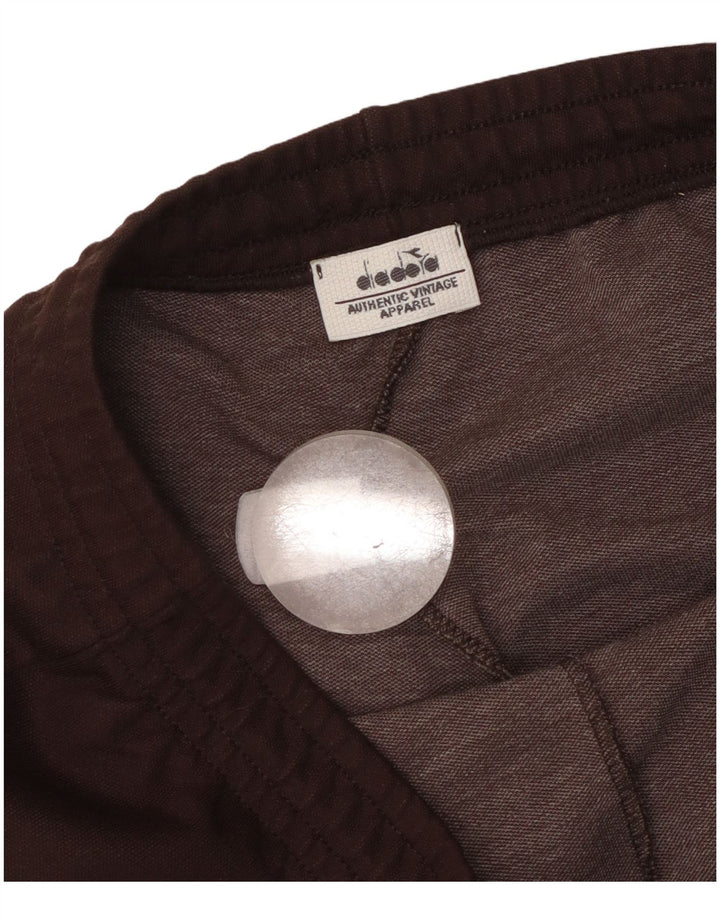 Pantaloni de trening Diadora pentru bărbați, poliester maro mediu