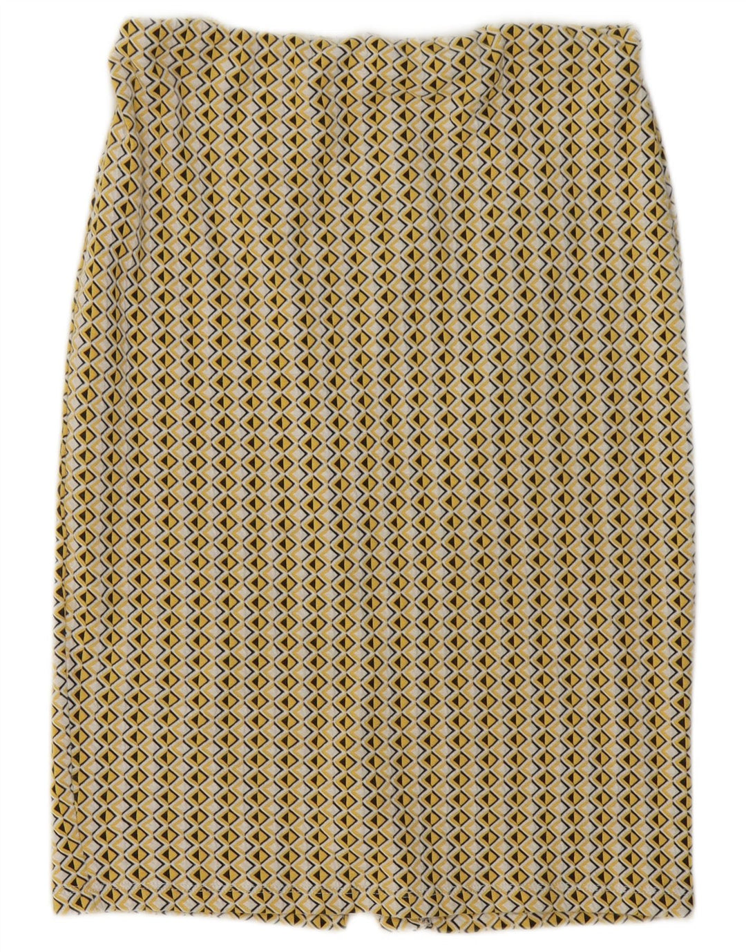Fusta creion pentru femei Zara, mare W30, galben geometric