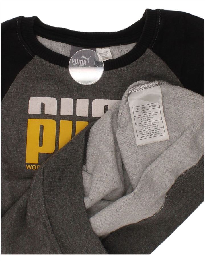 Puma Băieți Pulover Grafic Pulover 5-6 Ani Bumbac Gri