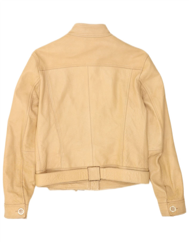 Jachetă din piele vintage pentru femei IT 44 Medium Beige Piele
