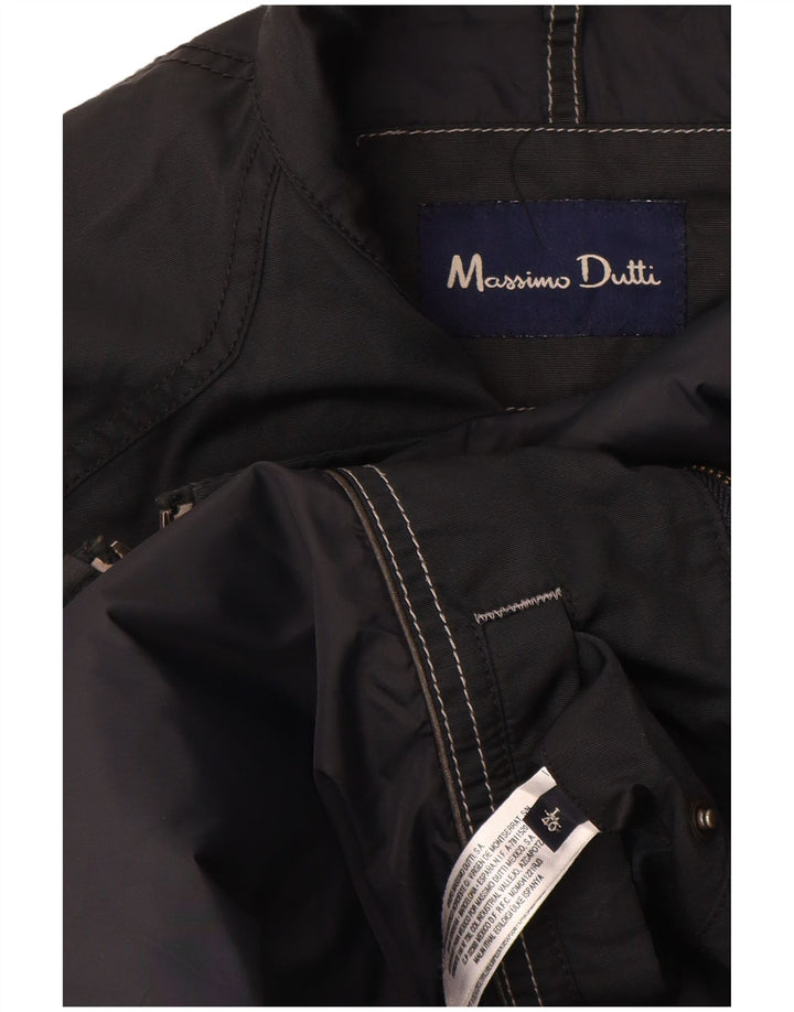 Massimo Dutti Bomber Jacket pentru bărbați UK 40 Large Black Polyacrylic