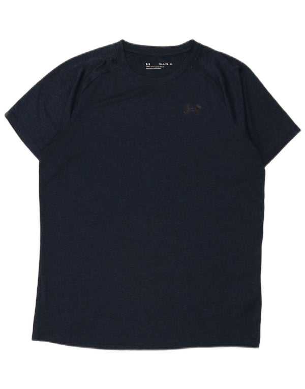 Tricou Under Armour pentru băieți Top 13-14 ani XL bleumarin poliester pătat