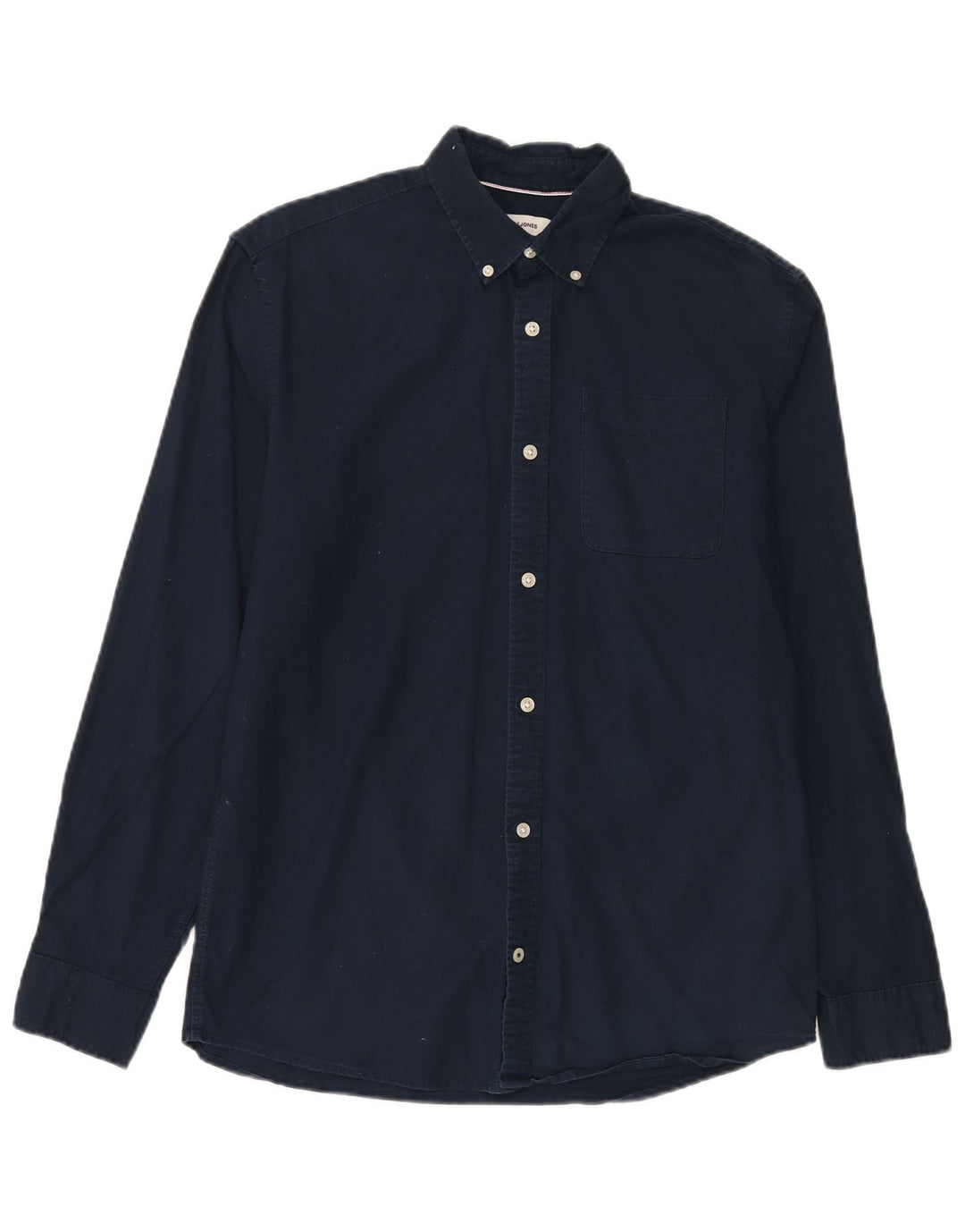 Cămașă Jack & Jones pentru bărbați, bumbac mediu albastru bleumarin