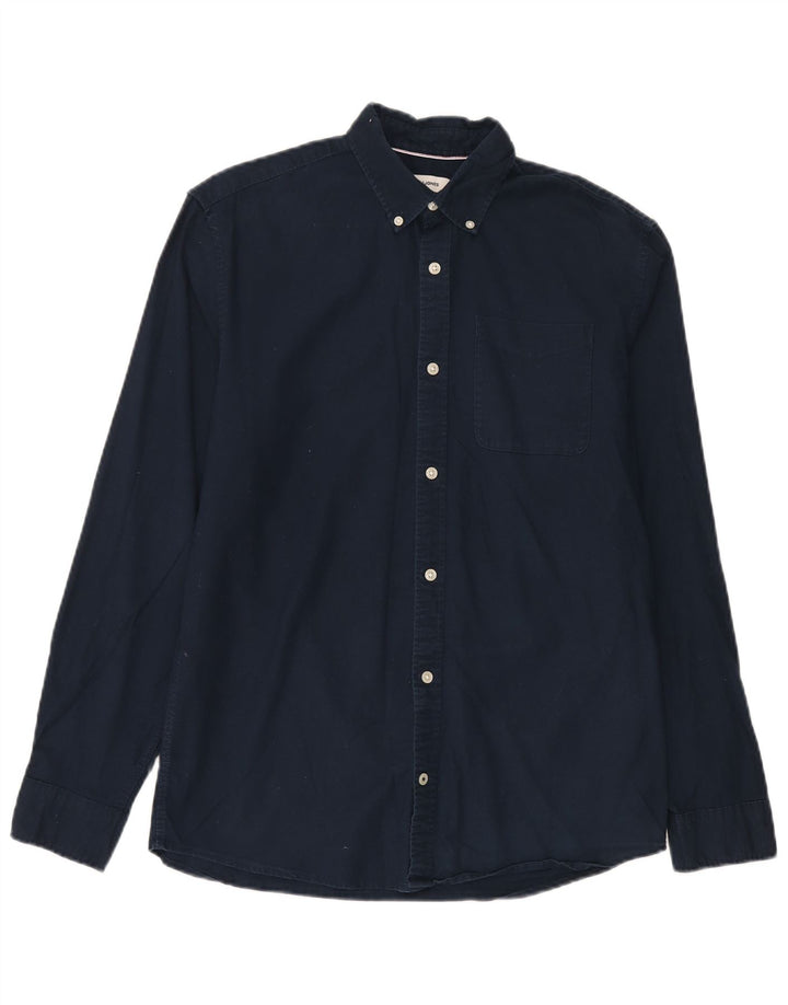 Cămașă Jack & Jones pentru bărbați, bumbac mediu albastru bleumarin